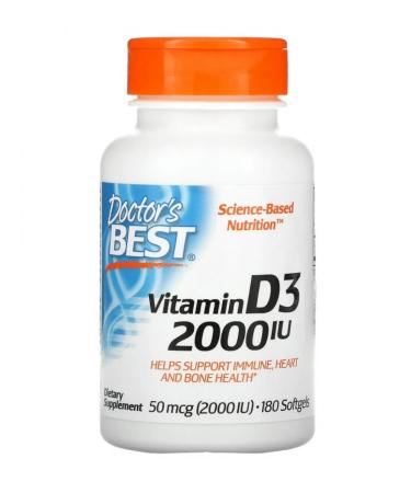 Doctor's Best Vitamin D3 50 g (2 000 IU) 180 capsules - Buy Online on GoSupps.com