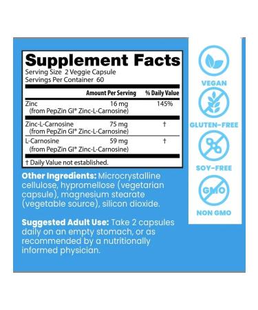 Doctor's Best Pepzingi ZINC-L-CARNOSINE COMPLEX 120 capsules - Buy Online on GoSupps.com