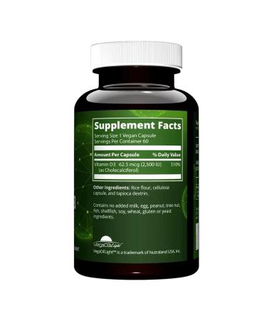 MRM Nutrition Vitamin D3 50 g (2 500 IU) 60 capsules - Buy Online on GoSupps.com