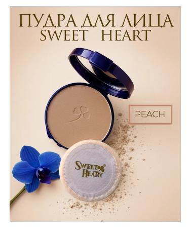 SWEET HEART Facial powder compact with a mirror tone peach