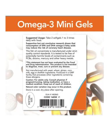 Now Omega-3 Mini Gels Omega-3 Mini gel capsules weighing 74 ... - Buy Online on GoSupps.com