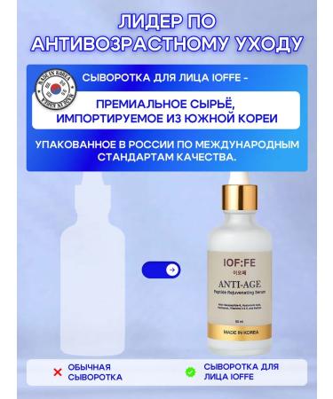 IOFFE Face serum anti -aging PEPTIDE + HYALURONIC 50 ml - Buy Online on GoSupps.com