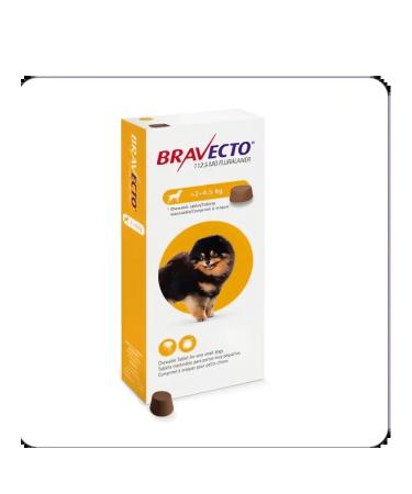 bravecto 112.5 mg from fleas and dog ticks weighing 2-4.5 kg - Buy Online on GoSupps.com