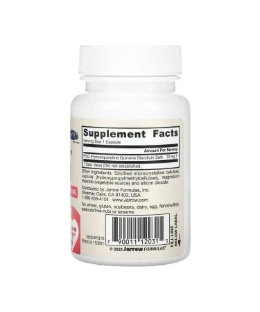 Jarrow Formulas Pyrrolokhinolinhinone 10 mg - Buy Online on GoSupps.com