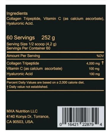 MXA Nutrition Collagen sea in powder Tripeptide Premium class 252 grams - Buy Online on GoSupps.com