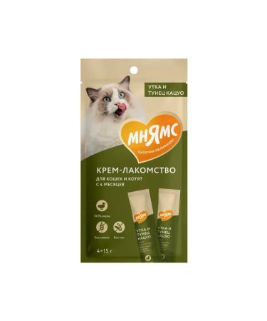 Mnyams Cream-stall for cats "Assorted tastes" with tuna 60pcs - Buy Online on GoSupps.com