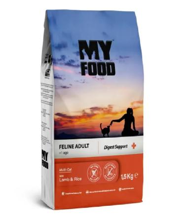 MYFOODIE Dry food for adult cats with lamb and rice 1.5 kg