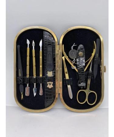 ZINGER Oval -shaped manicure set of 9 objects golden
