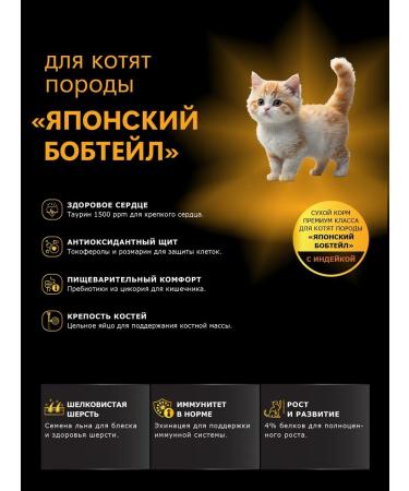 QUATTRO Feed for kittens of the breed Japanese bobtail with turkey 2 kg - Buy Online on GoSupps.com