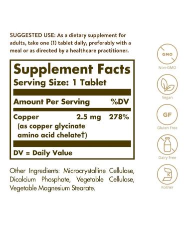 Solgar tablets Helat copper 100 pcs - Buy Online on GoSupps.com