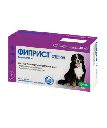 KRKA Fiprist Spot He is Drops for dogs 40kg from ticks 3p*4.02ml