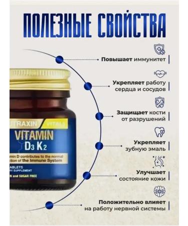 NUTRAXIN VITALS D3 1000 K2 Tablets T rkiye Nutraxin