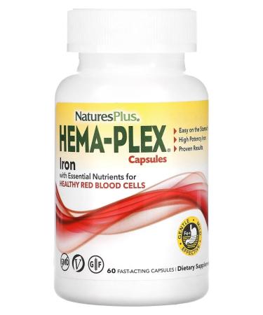 Natures Plus HEMA-PLEX Iron Complex 60 capsules
