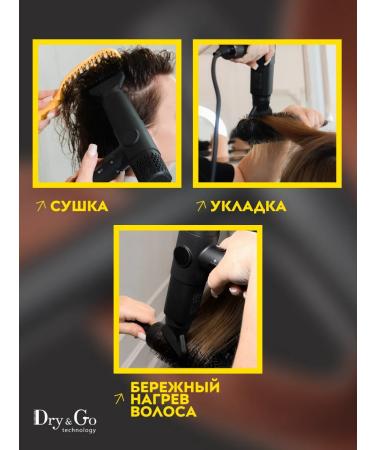 Dry&Go Hair hair dryer Powerful with nozzles - Buy Online on GoSupps.com