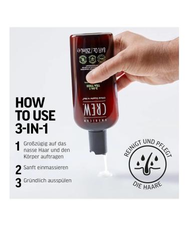 American Crew Tea Tree 3b1 shampoo air conditioning gel for shower 1000 ml - Buy Online on GoSupps.com