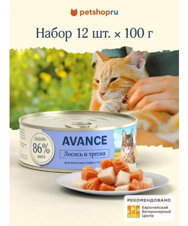 Advance Holistic Canned food for cats and kittens with salmon and cod 12 x 100 g