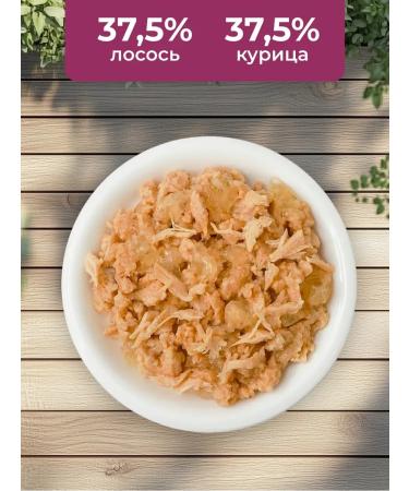 Almo Nature canned food for cats with salmon and chicken in jelly 6x100g - Buy Online on GoSupps.com