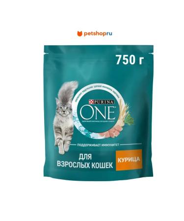PURINA ONE Dry food for adult cats chicken and cereals 750 g