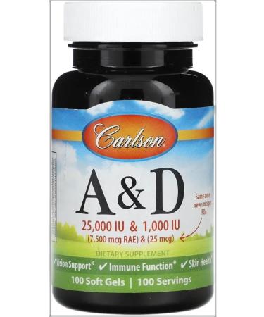 Carlson Labs Carlson a D 100 Soft Gels (Vitama A D)