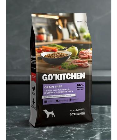 GO'KITCHEN Dry food for adult dogs 4 types of meat 9.98 kg - Buy Online on GoSupps.com