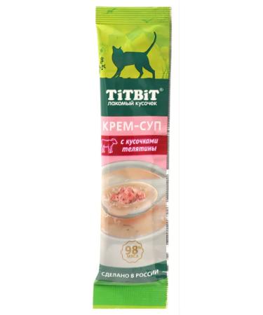 Titbit Cream-Sup Cotton Cotton with pieces of veal 10g x16 pcs - Buy Online on GoSupps.com
