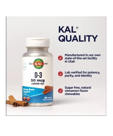 KAL D3 50 MCG 2000 IU 100 Chewables (Vitamin D3) - Buy Online on GoSupps.com
