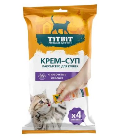 TiTBiT Cream-soup for cats with pieces of rabbit 4 pcs 10 g