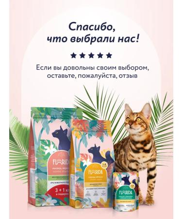 Florida Feed for sterilized cats with salmon and blueberries 3+1 kg - Buy Online on GoSupps.com