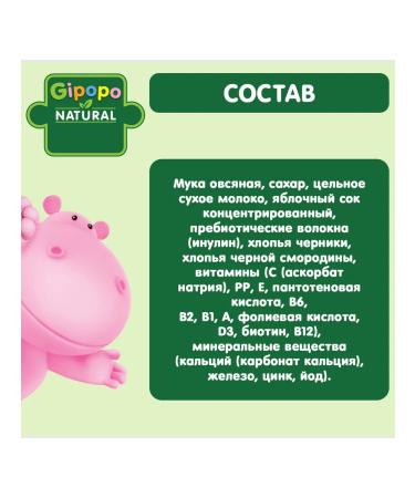 GIPOPO Milk oatmeal porridge with apple blueberry and black currant 850 grams - Buy Online on GoSupps.com