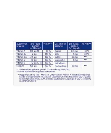 Doppelherz Vitamins for vision 30 caps (Germany) - Buy Online on GoSupps.com