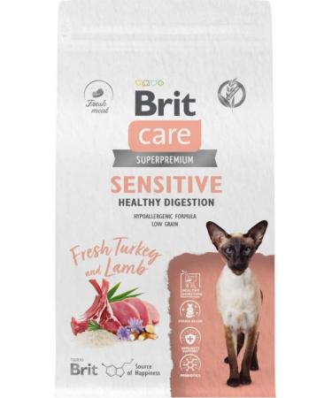 Brit Adult cat food Sensitive turkey lamb 1.5 kg - Buy Online on GoSupps.com
