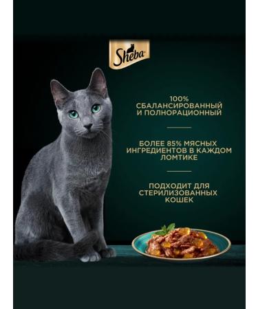 Sheba Wet food for cats (slices in jelly) chicken 75g x 56pcs - Buy Online on GoSupps.com