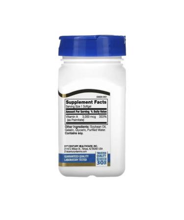 21st Century Vitamins Vitamin A 10 000 IU 110 capsules - Buy Online on GoSupps.com