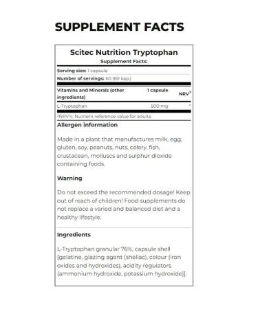 Scitec Nutrition Tryptophan l-tripthophanes capsules 60 - Buy Online on GoSupps.com