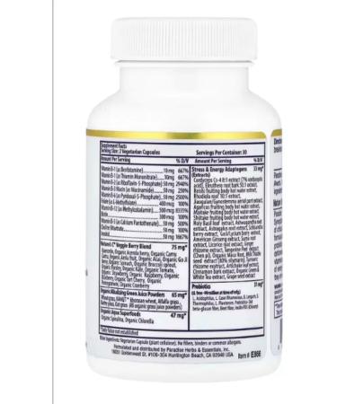 Paradise Herbs A complex of methylated vitamins of group B 60 capsules - Buy Online on GoSupps.com