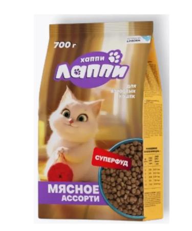 Happy Lappy Dry food for adult cats Assorted 700 g - Buy Online on GoSupps.com