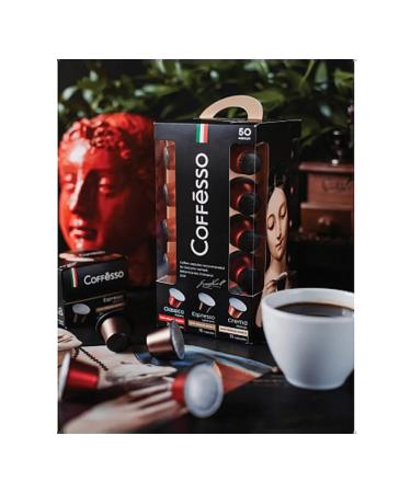 COFFESSO Coffee in capsules of 50 portions of assorted 3 tastes for Nespresso 100 - Buy Online on GoSupps.com