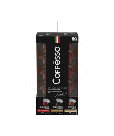 COFFESSO Coffee in capsules of 50 portions of assorted 3 tastes for Nespresso 100 - Buy Online on GoSupps.com