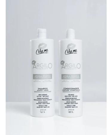 USE ME COSMETICS Set of uce me shampoo and air conditioning with white clay 1 liter