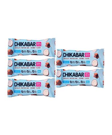 CHIKALAB Bank protein coconut chocolate without sugar 5 pcs - Buy Online on GoSupps.com