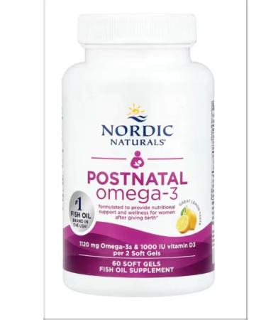 Nordic Naturals Omega-3 postpartum lemon 60 capsules - Buy Online on GoSupps.com