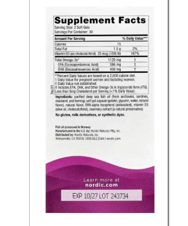 Nordic Naturals Omega-3 postpartum lemon 60 capsules - Buy Online on GoSupps.com