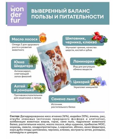 WONDERFUR Full -time dry food for dogs of lambs 3 kg - Buy Online on GoSupps.com