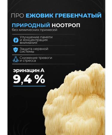 SHIVATEX Ezhovik creped mycelium 200 natural capsules - Buy Online on GoSupps.com