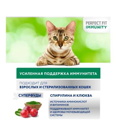 PERFECT FIT Dry Immunity food for cats with turkey 580g - Buy Online on GoSupps.com