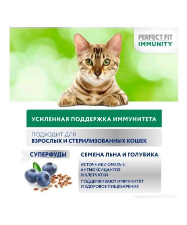 PERFECT FIT Dry Immunity food for cats with beef 1.1kg - Buy Online on GoSupps.com