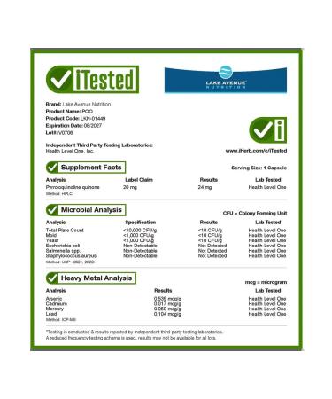 California Gold Nutrition Pyrrolokhinolinhinoinon PQQ 20 mg 60 capsules - Buy Online on GoSupps.com