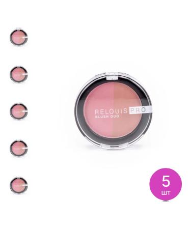 RELOUIS Face blush Pro Blush Duo 202 Pink in case 5g 5 pcs