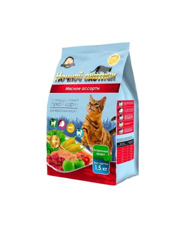 Night Hunter Dry food for cats meat assorted 1.5 kg