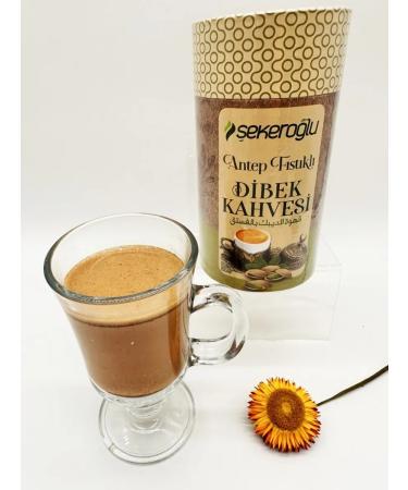 TURKISH EFENDI Coffee drink dibek with cream pistachios and ground coffee